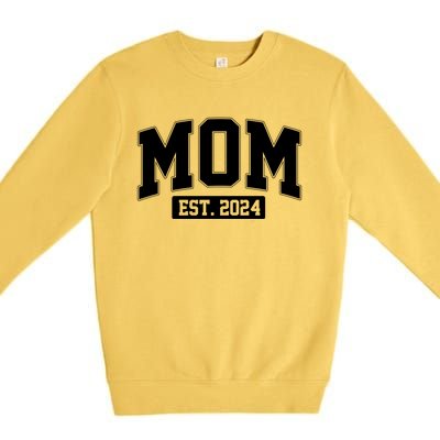 Sporty Mom Est 2024 New Mother Celebrate Mothers Day Premium Crewneck Sweatshirt