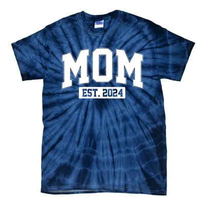 Sporty Mom Est 2024 New Mother Celebrate Mothers Day Tie-Dye T-Shirt