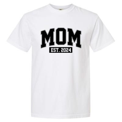 Sporty Mom Est 2024 New Mother Celebrate Mothers Day Garment-Dyed Heavyweight T-Shirt