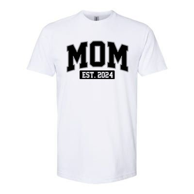 Sporty Mom Est 2024 New Mother Celebrate Mothers Day Softstyle® CVC T-Shirt