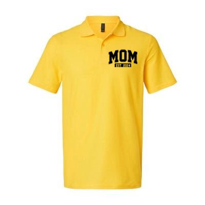 Sporty Mom Est 2024 New Mother Celebrate Mothers Day Softstyle Adult Sport Polo