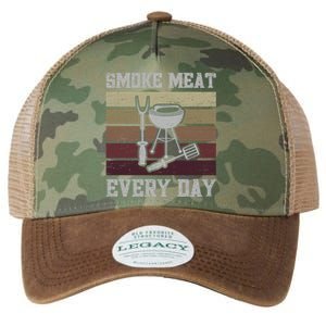 Smoke Meat Everyday Barbecue Grill Griller Grillfather Gift Legacy Tie Dye Trucker Hat