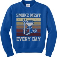 Smoke Meat Everyday Barbecue Grill Griller Grillfather Gift Kids Sweatshirt