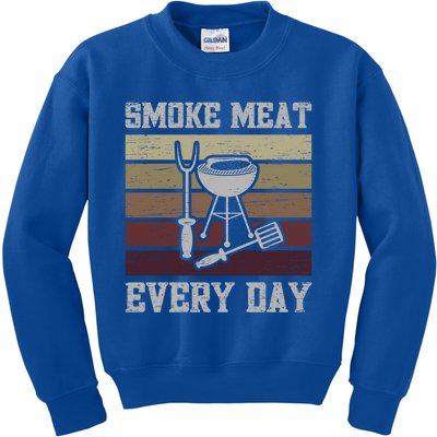 Smoke Meat Everyday Barbecue Grill Griller Grillfather Gift Kids Sweatshirt