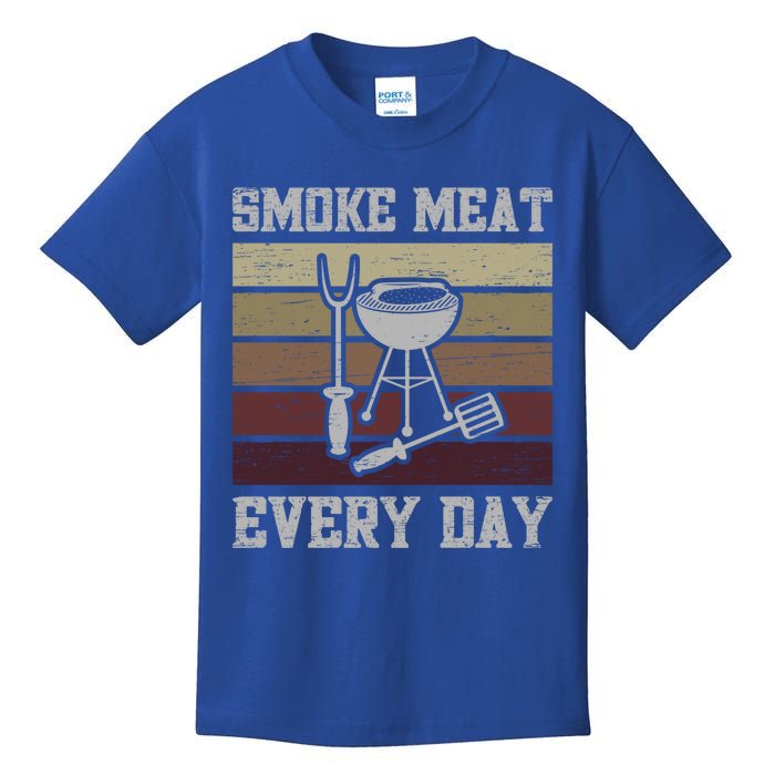 Smoke Meat Everyday Barbecue Grill Griller Grillfather Gift Kids T-Shirt