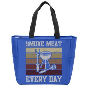 Smoke Meat Everyday Barbecue Grill Griller Grillfather Gift Zip Tote Bag