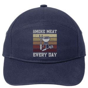 Smoke Meat Everyday Barbecue Grill Griller Grillfather Gift 7-Panel Snapback Hat