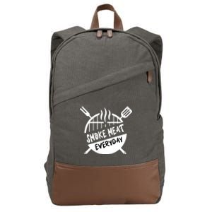 Smoke Meat Everyday Tee Funny Bbq Grilling Gift Cotton Canvas Backpack