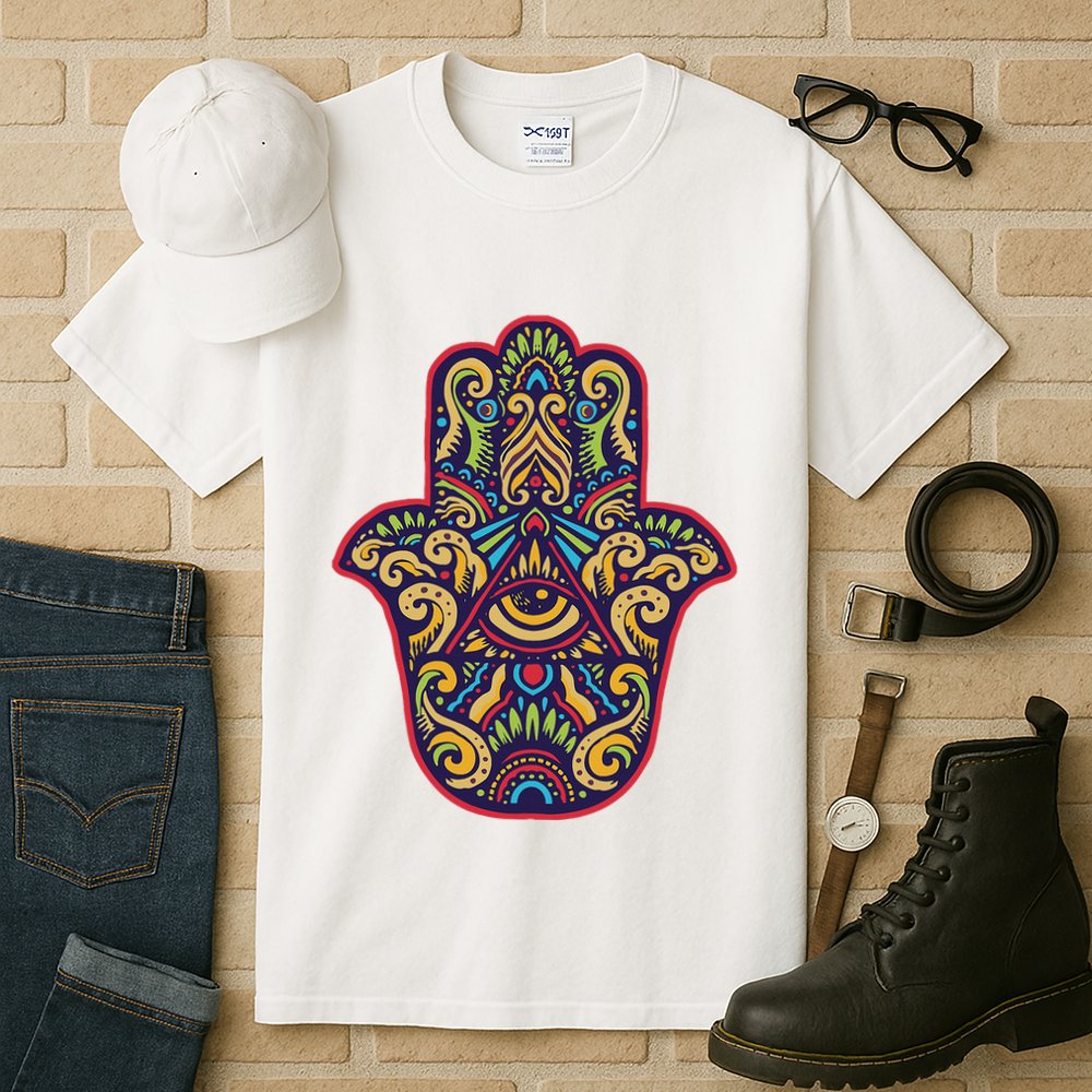 Spiritual Mystic Eye Third Eye All Seeing Eye Hamsa Hand Tall T-Shirt