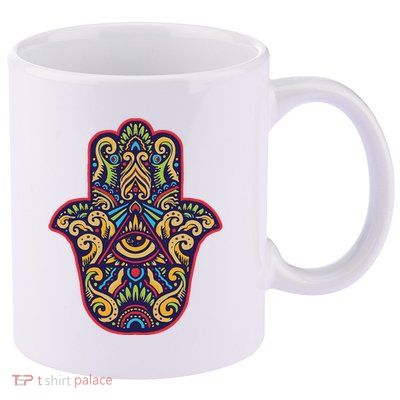 Spiritual Mystic Eye Third Eye All Seeing Eye Hamsa Hand 11oz C Handle Ceramic Mug