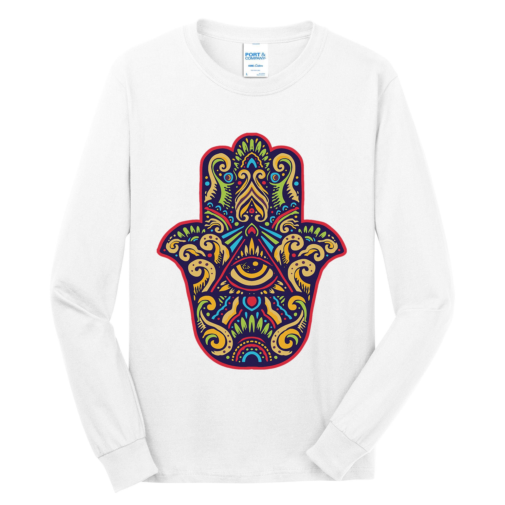 Spiritual Mystic Eye Third Eye All Seeing Eye Hamsa Hand Tall Long Sleeve T-Shirt
