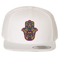 Spiritual Mystic Eye Third Eye All Seeing Eye Hamsa Hand Wool Snapback Cap