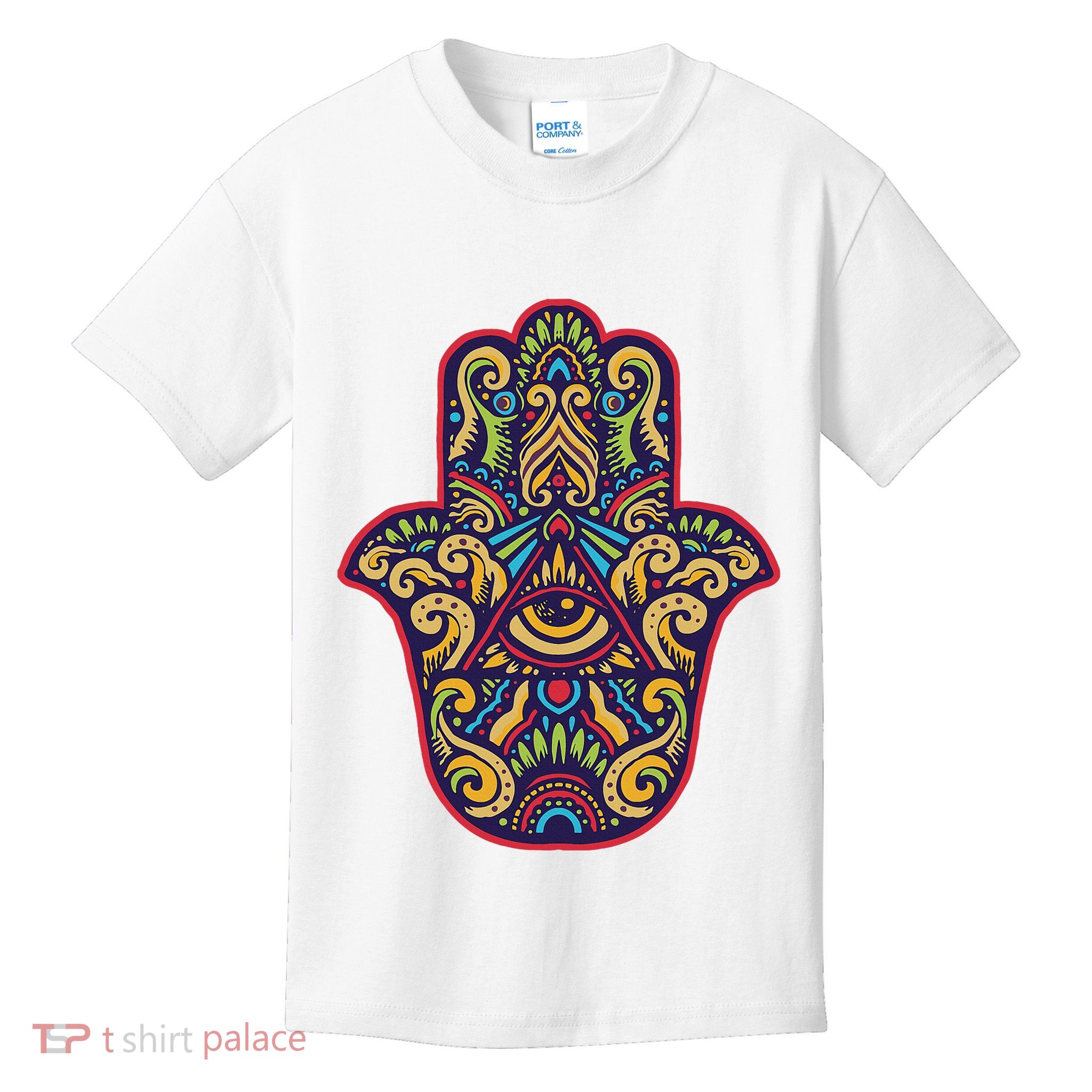 Spiritual Mystic Eye Third Eye All Seeing Eye Hamsa Hand Kids T-Shirt