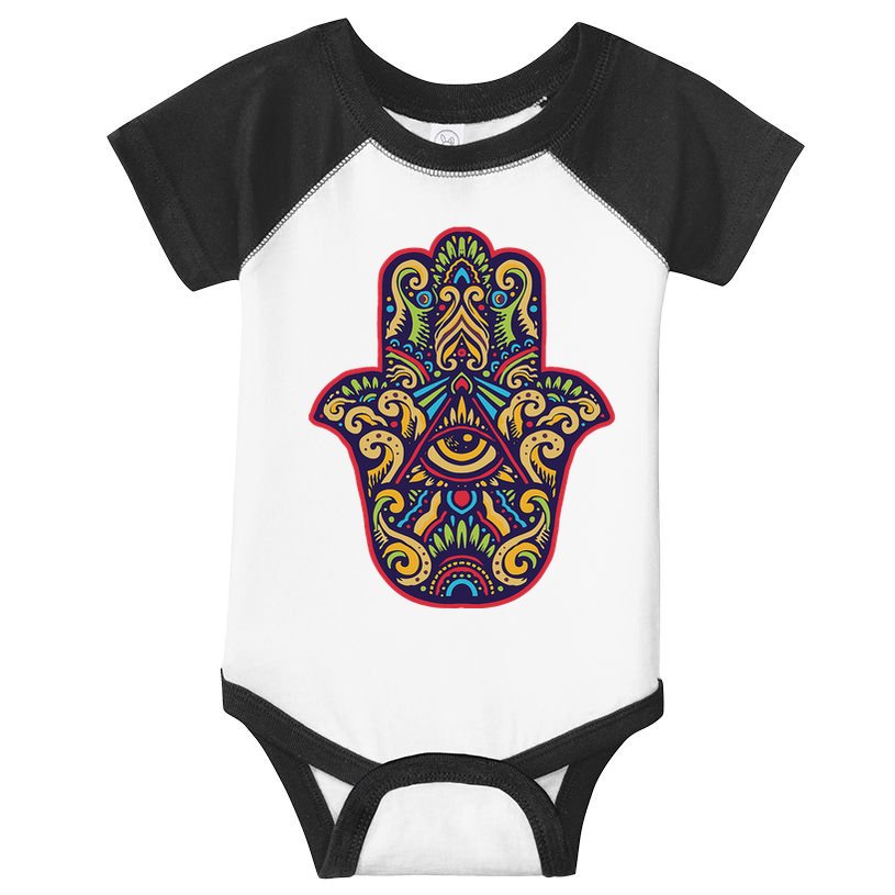 Spiritual Mystic Eye Third Eye All Seeing Eye Hamsa Hand Infant Baby Jersey Bodysuit