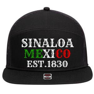 Sinaloa Mexico Est.1830 7 Panel Mesh Trucker Snapback Hat