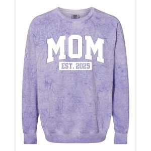 Sporty Mom Est 2025 New Mother Celebrate Mothers Day Colorblast Crewneck Sweatshirt