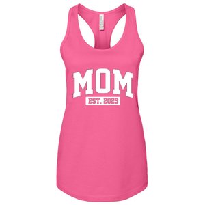 Sporty Mom Est 2025 New Mother Celebrate Mothers Day Women's Racerback Tank