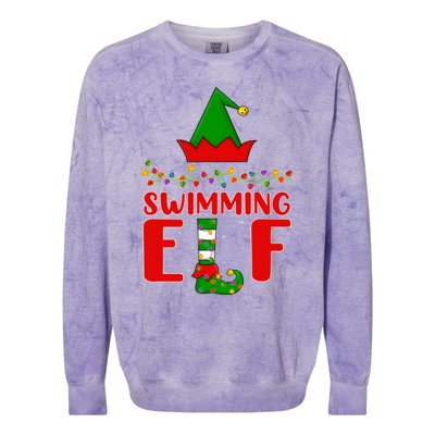 Swimming Matching Family Lighting Christmas Gift Colorblast Crewneck Sweatshirt