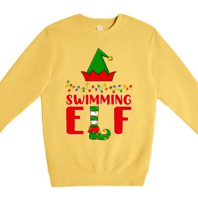 Swimming Matching Family Lighting Christmas Gift Premium Crewneck Sweatshirt