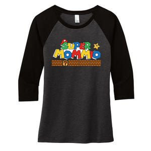 Super Mommio Funny Mommy Mother Video Gaming Lover Women's Tri-Blend 3/4-Sleeve Raglan Shirt