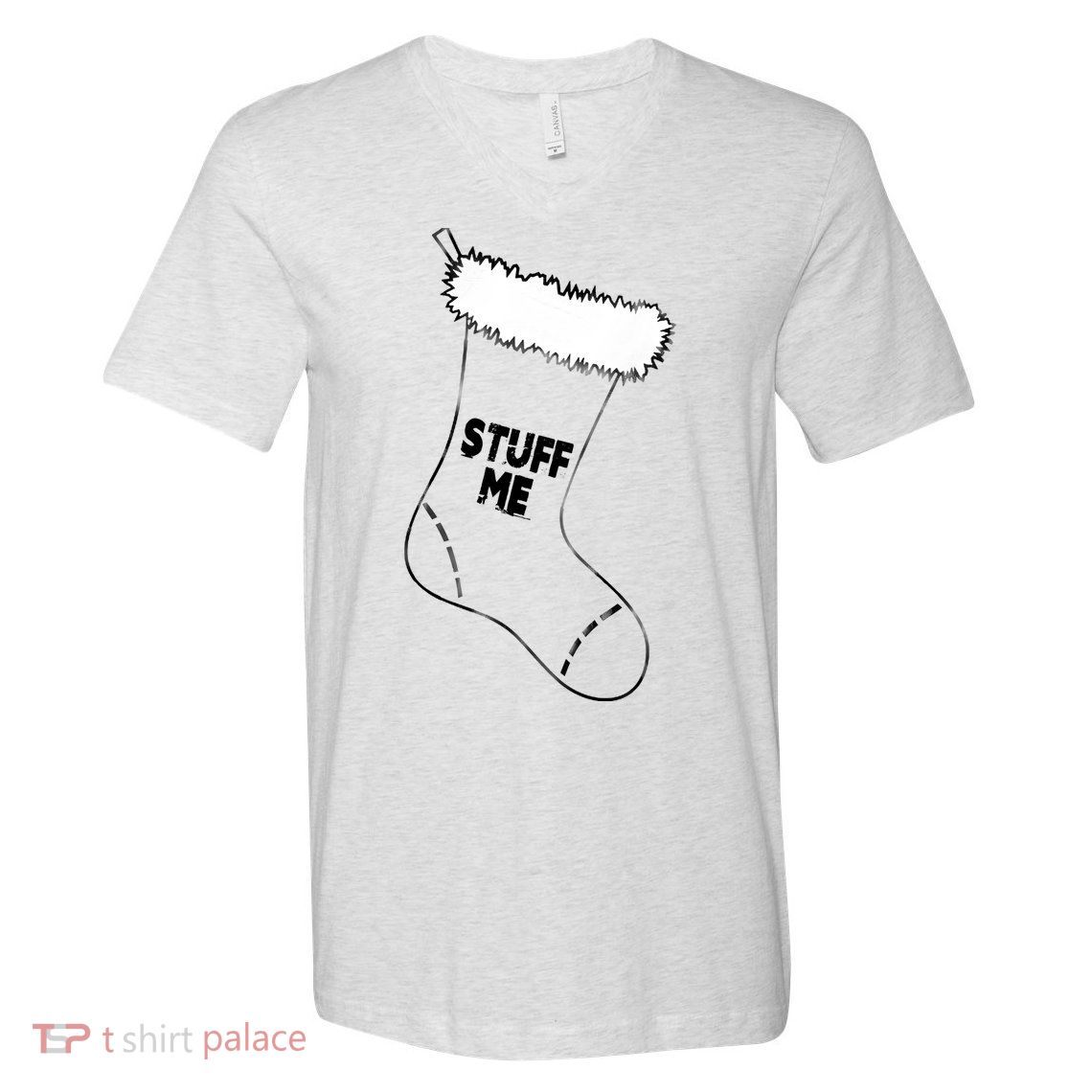Stuff Me Funny Christmas Stocking V-Neck T-Shirt