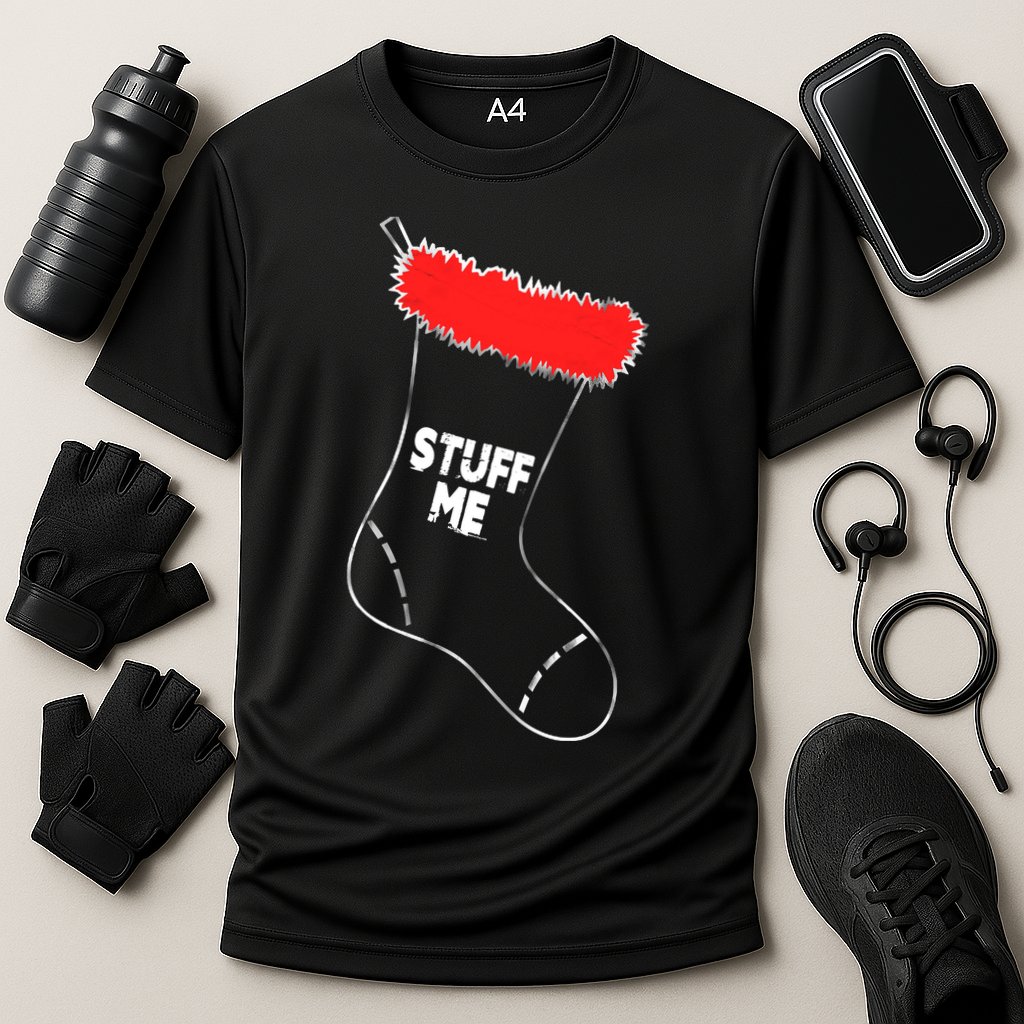 Stuff Me Funny Christmas Stocking Performance Shirt