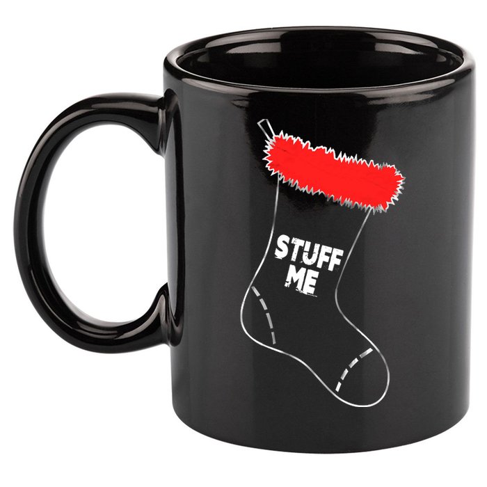 Stuff Me Funny Christmas Stocking 11oz C Handle Ceramic Mug