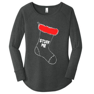 Stuff Me Funny Christmas Stocking Women's Perfect Tri Tunic Long Sleeve Shirt