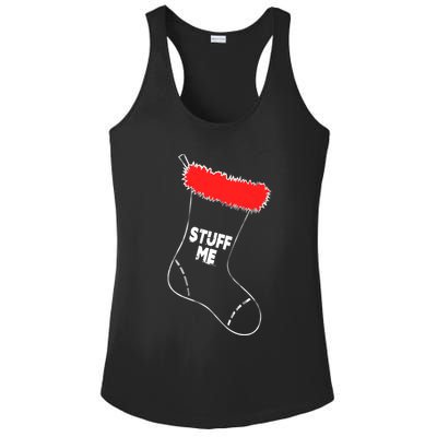 Stuff Me Funny Christmas Stocking Ladies PosiCharge Competitor Racerback Tank