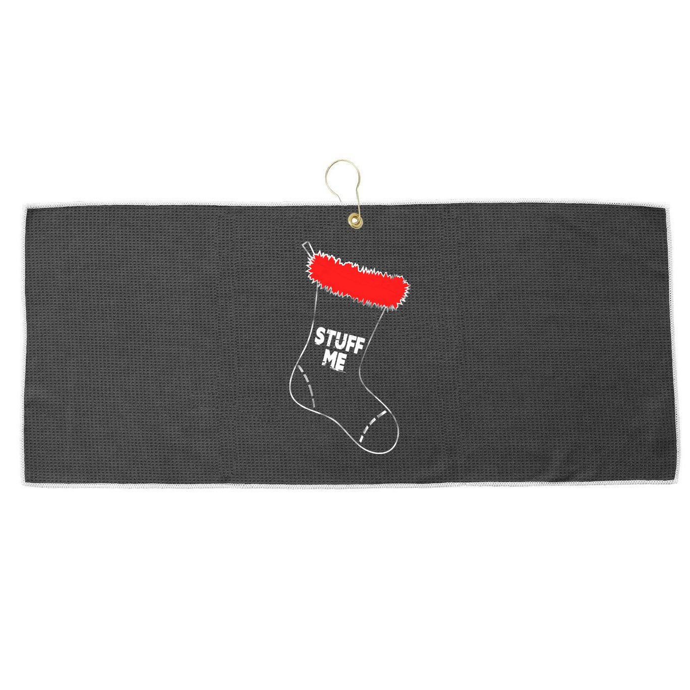 Stuff Me Funny Christmas Stocking Large Microfiber Waffle Golf Towel