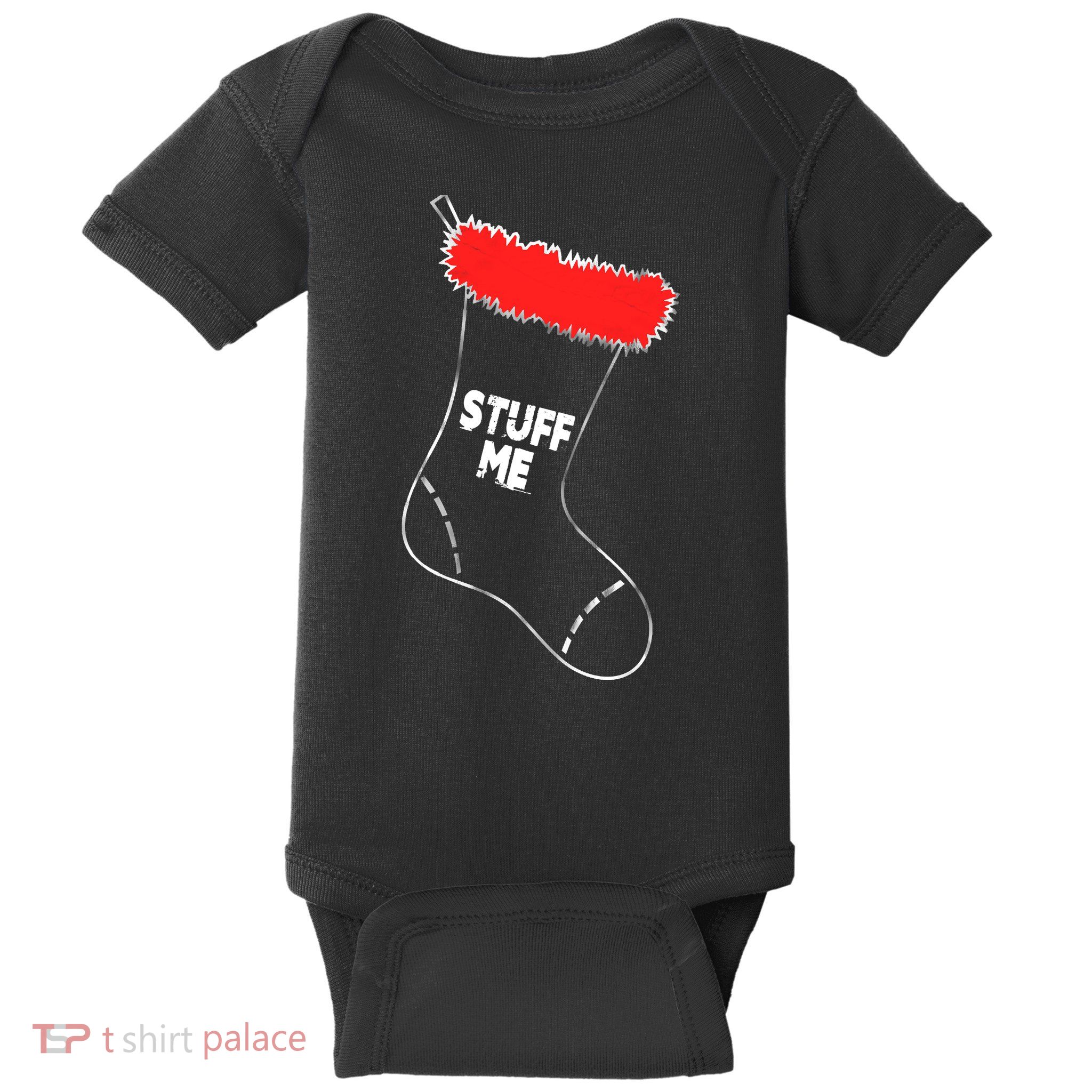 Stuff Me Funny Christmas Stocking Baby Bodysuit