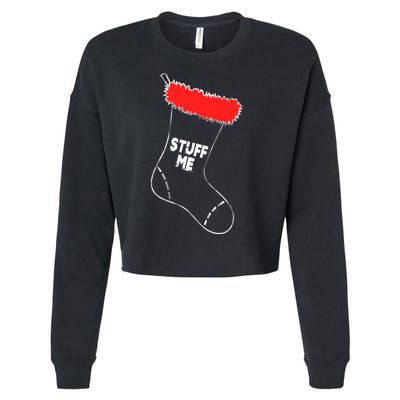 Stuff Me Funny Christmas Stocking Cropped Pullover Crew