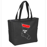Stuff Me Funny Christmas Stocking Zip Tote Bag