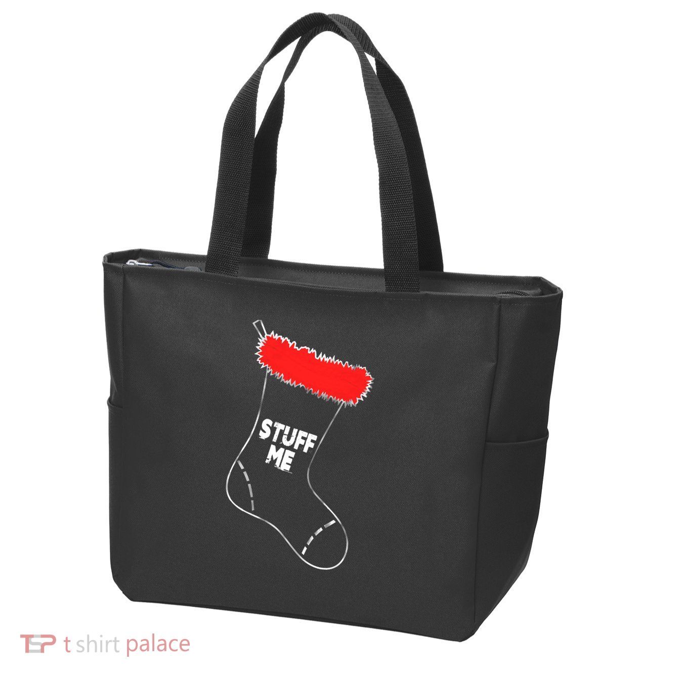 Stuff Me Funny Christmas Stocking Zip Tote Bag