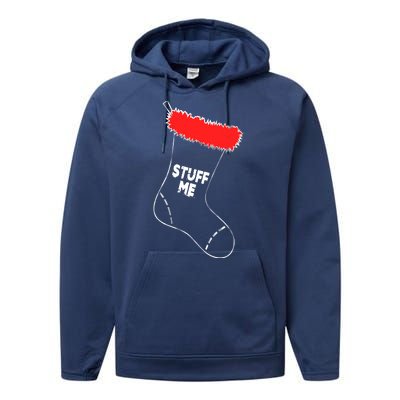 Stuff Me Funny Christmas Stocking Performance Fleece Hoodie