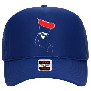 Stuff Me Funny Christmas Stocking High Crown Mesh Back Trucker Hat