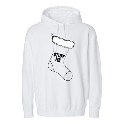 Stuff Me Funny Christmas Stocking Garment-Dyed Fleece Hoodie