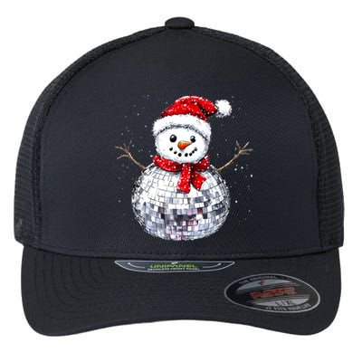 Snowman Matching Family Christmas Retro Santa Hat Disco Ball Gift Flexfit Unipanel Trucker Cap