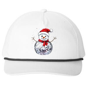 Snowman Matching Family Christmas Retro Santa Hat Disco Ball Gift Snapback Five-Panel Rope Hat