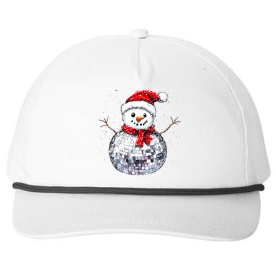 Snowman Matching Family Christmas Retro Santa Hat Disco Ball Gift Snapback Five-Panel Rope Hat