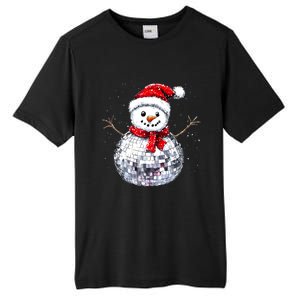 Snowman Matching Family Christmas Retro Santa Hat Disco Ball Gift Tall Fusion ChromaSoft Performance T-Shirt