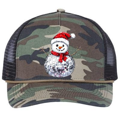 Snowman Matching Family Christmas Retro Santa Hat Disco Ball Gift Retro Rope Trucker Hat Cap