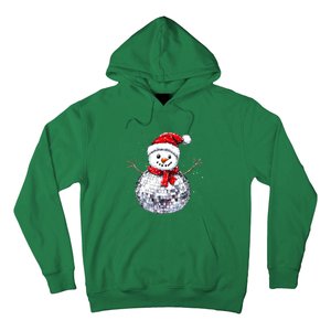 Snowman Matching Family Christmas Retro Santa Hat Disco Ball Gift Hoodie