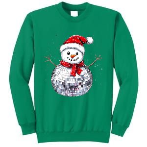 Snowman Matching Family Christmas Retro Santa Hat Disco Ball Gift Sweatshirt