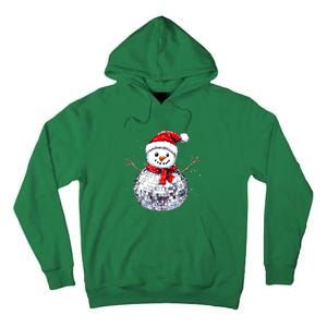 Snowman Matching Family Christmas Retro Santa Hat Disco Ball Gift Tall Hoodie