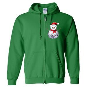 Snowman Matching Family Christmas Retro Santa Hat Disco Ball Gift Full Zip Hoodie