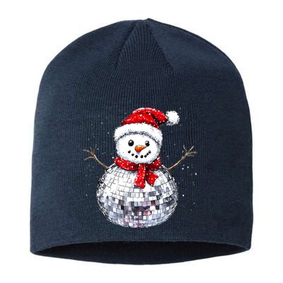 Snowman Matching Family Christmas Retro Santa Hat Disco Ball Gift Sustainable Beanie