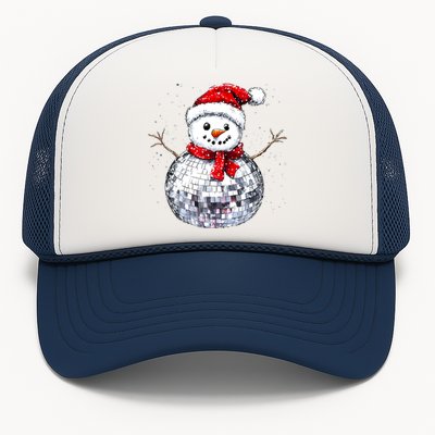 Snowman Matching Family Christmas Retro Santa Hat Disco Ball Gift Trucker Hat