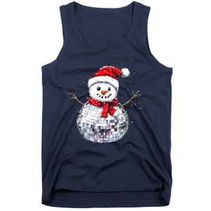 Snowman Matching Family Christmas Retro Santa Hat Disco Ball Gift Tank Top