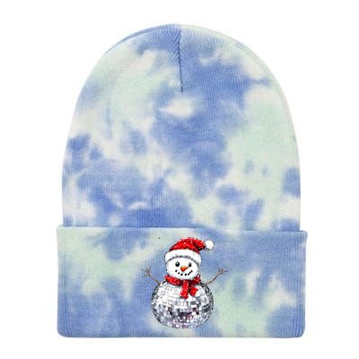 Snowman Matching Family Christmas Retro Santa Hat Disco Ball Gift Tie Dye 12in Knit Beanie